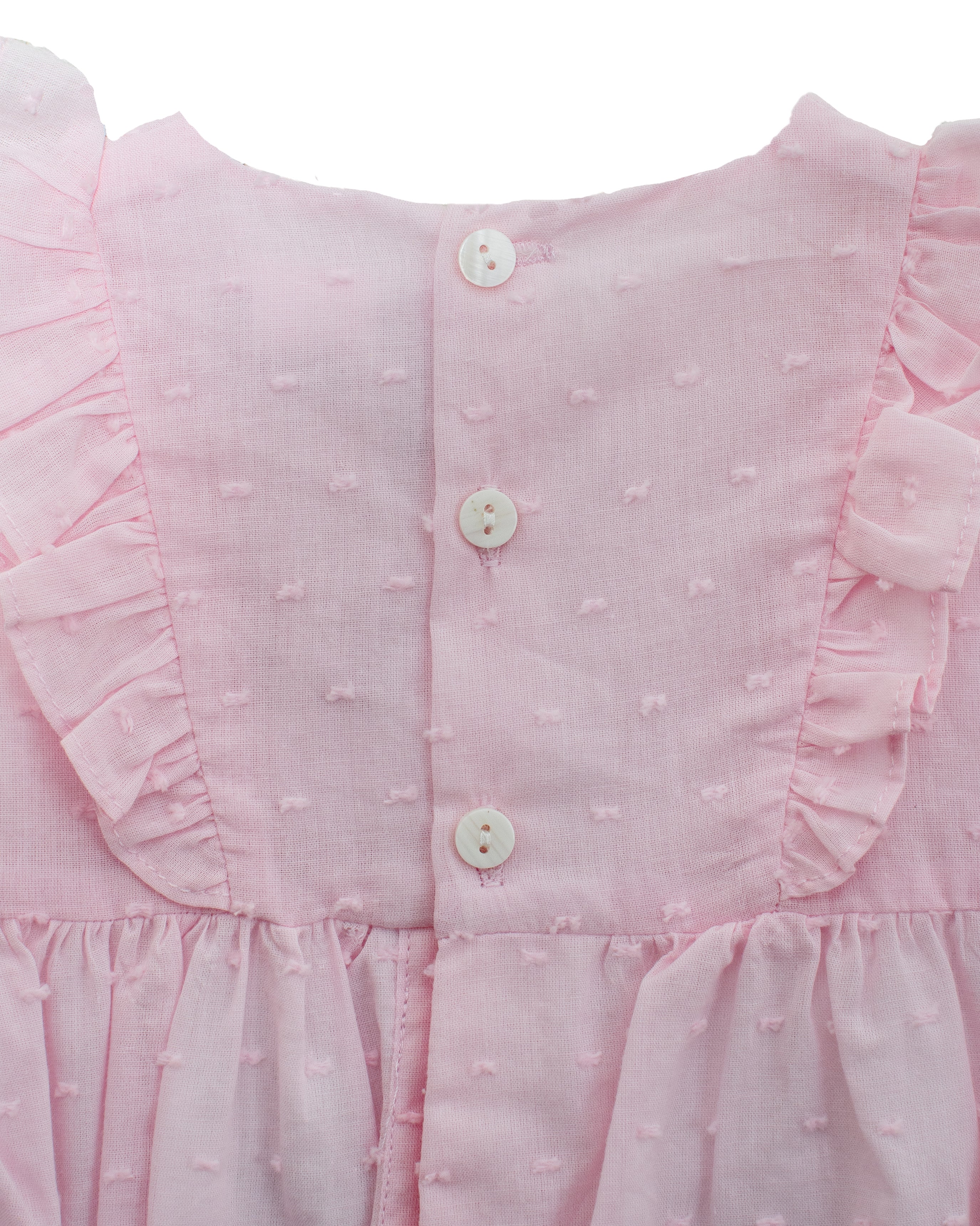 Swiss Dot Pink Baby Gir Bubble