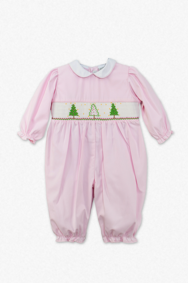 20242-Smocked Christmas Tree Baby Girl Longall