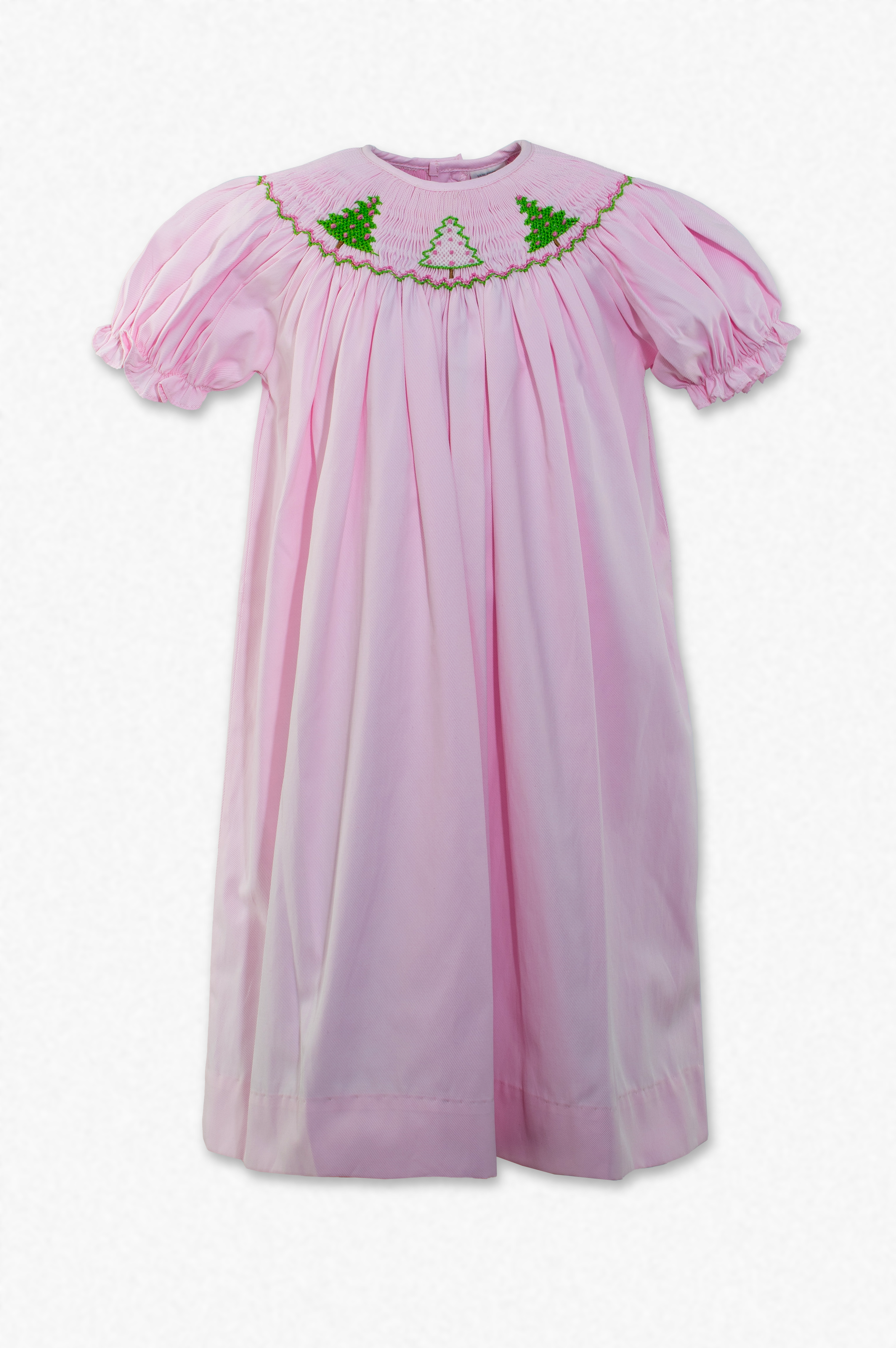 20244-Smocked Christmas Tree Bishop Toddler Girl Dress