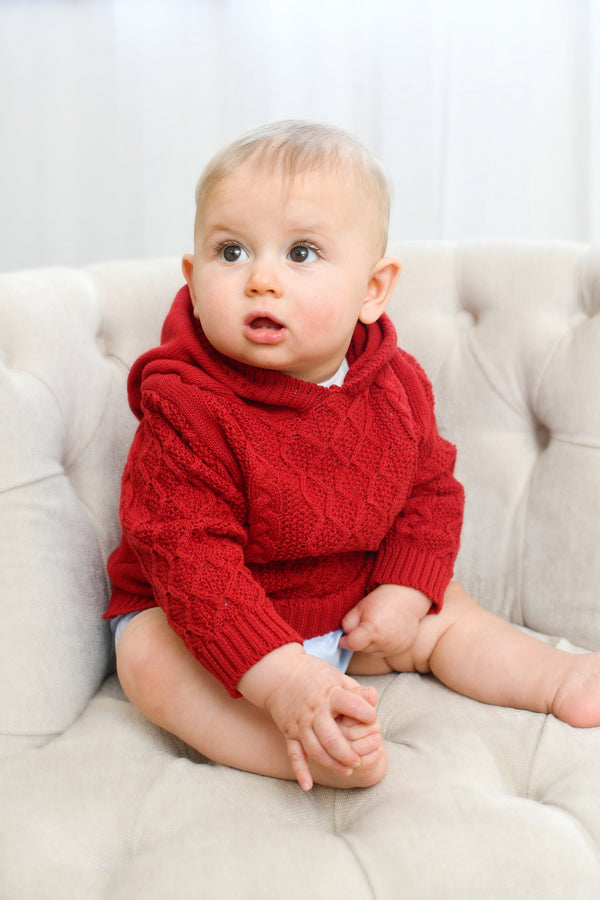 20273 Red Zip Back Sweater