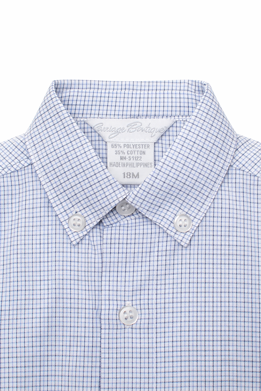 Navy Check Boys Polo Shirt