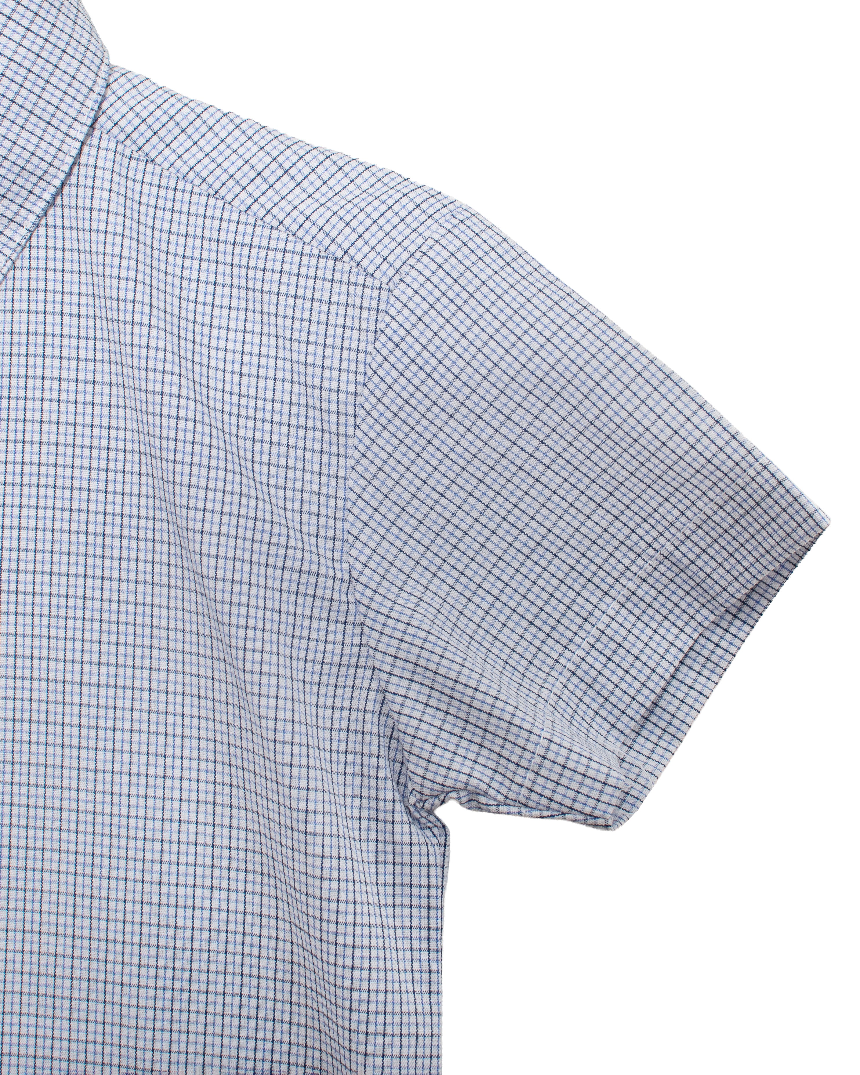 Navy Check Boys Polo Shirt