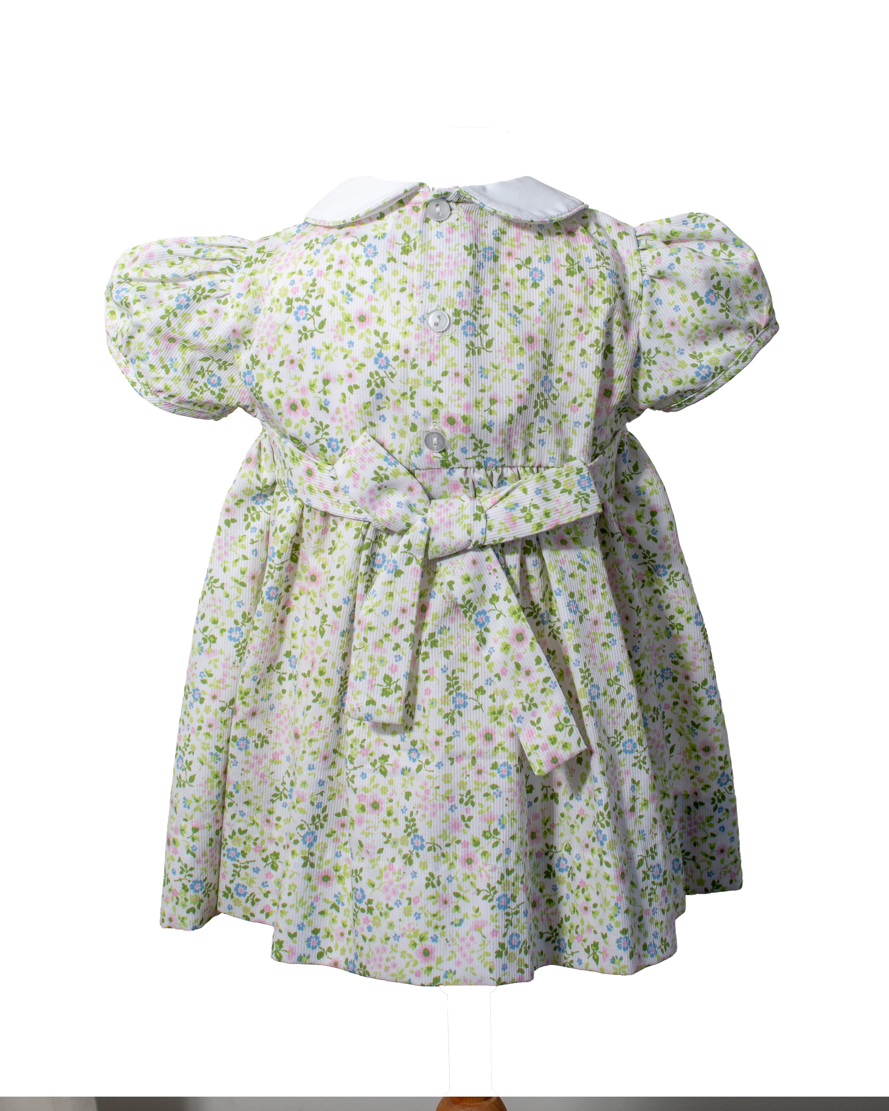 Shortsleeve Baby Girl Dress/Panty Green Floral