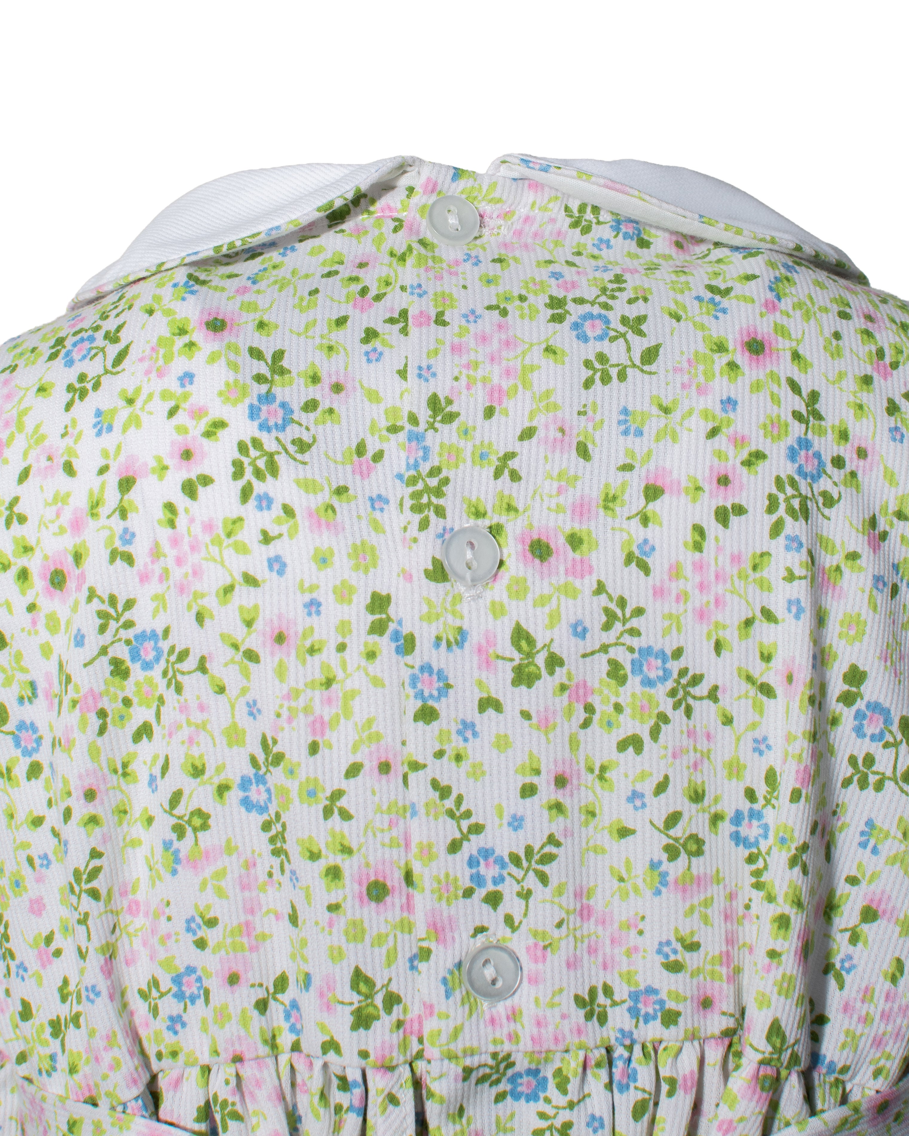 Shortsleeve Baby Girl Dress/Panty Green Floral