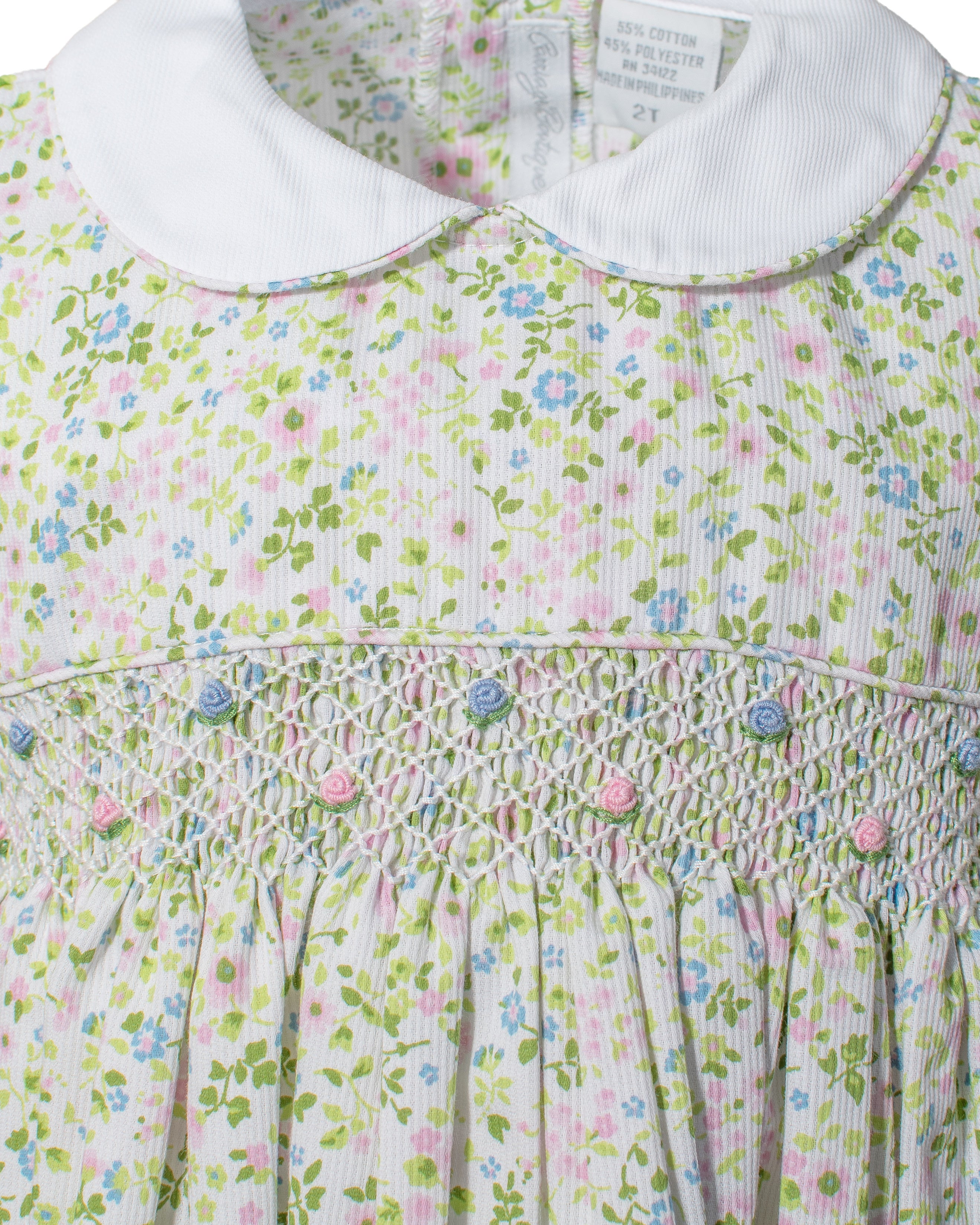 Shortsleeve Baby Girl Dress/Panty Green Floral