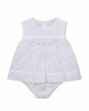 White Swiss Dot Baby Diaper Set