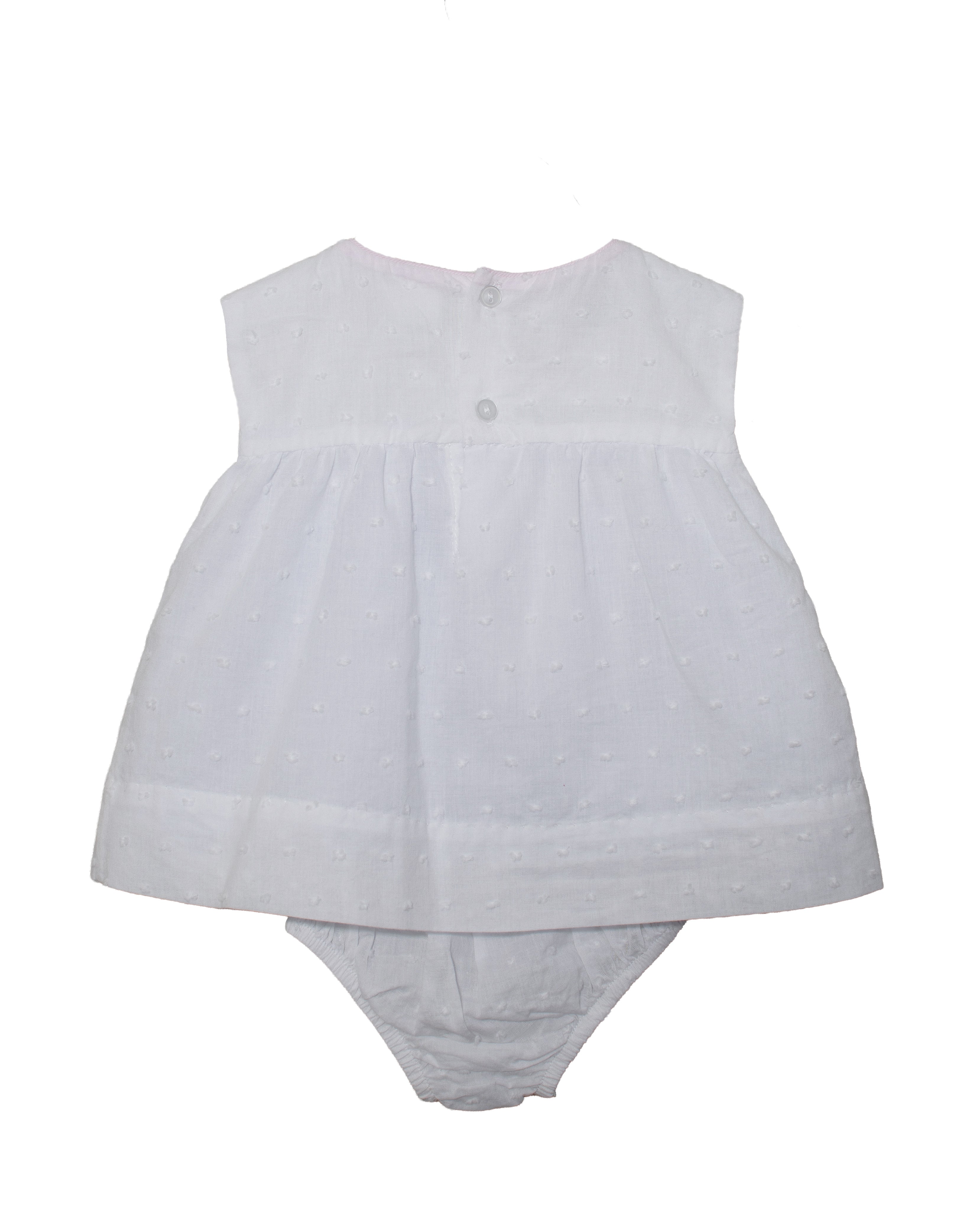 White Swiss Dot Baby Diaper Set