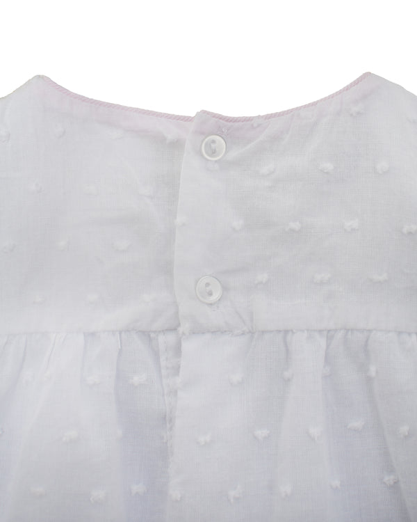 White Swiss Dot Baby Diaper Set