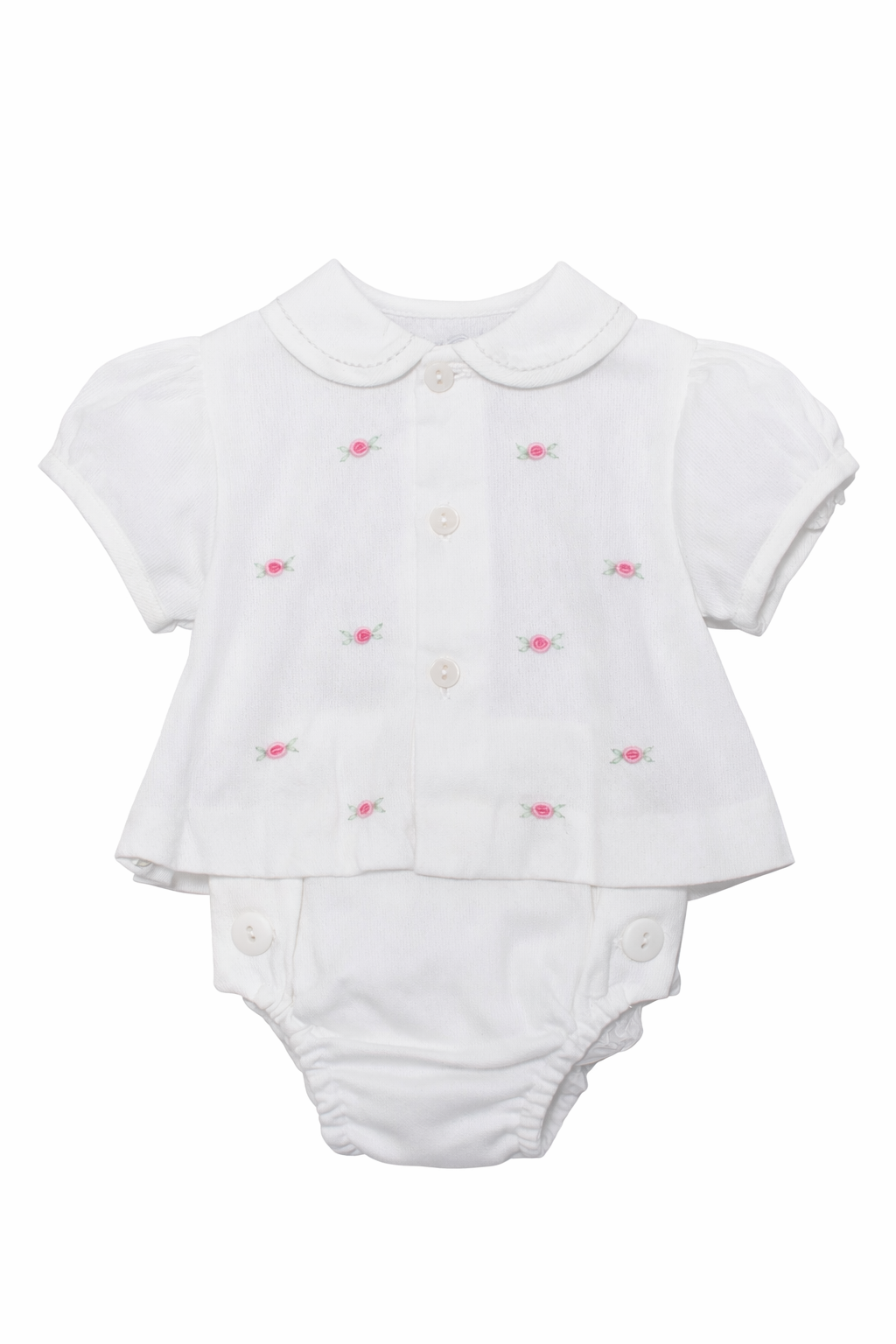 Embroidered Floating Flowers Diaper Set