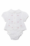Embroidered Floating Flowers Diaper Set