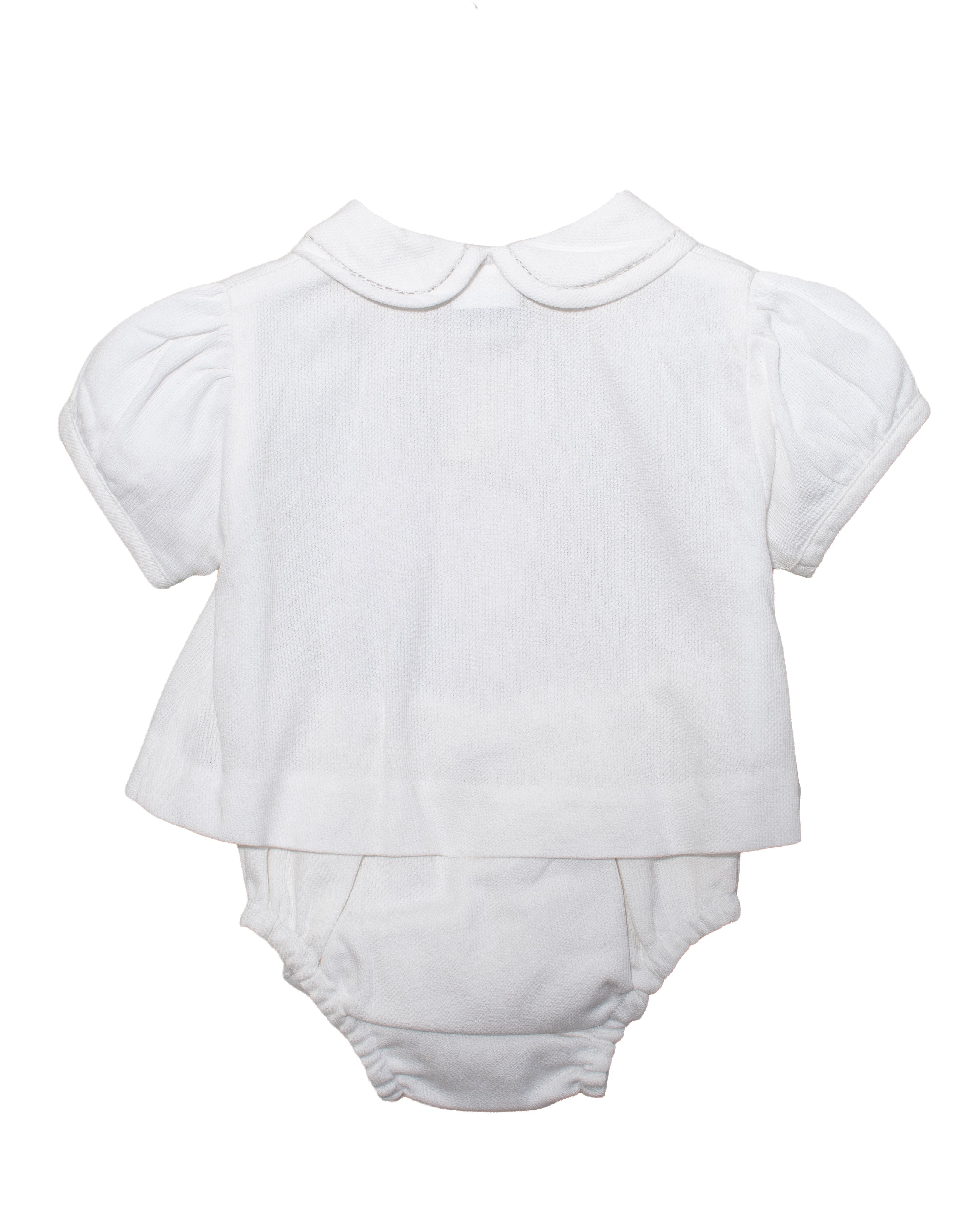 Embroidered Floating Flowers Diaper Set