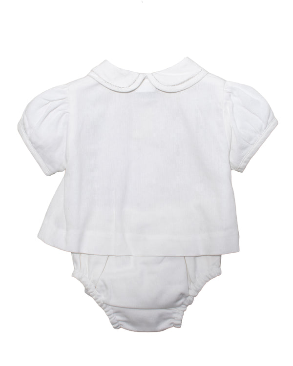 Embroidered Floating Flowers Diaper Set