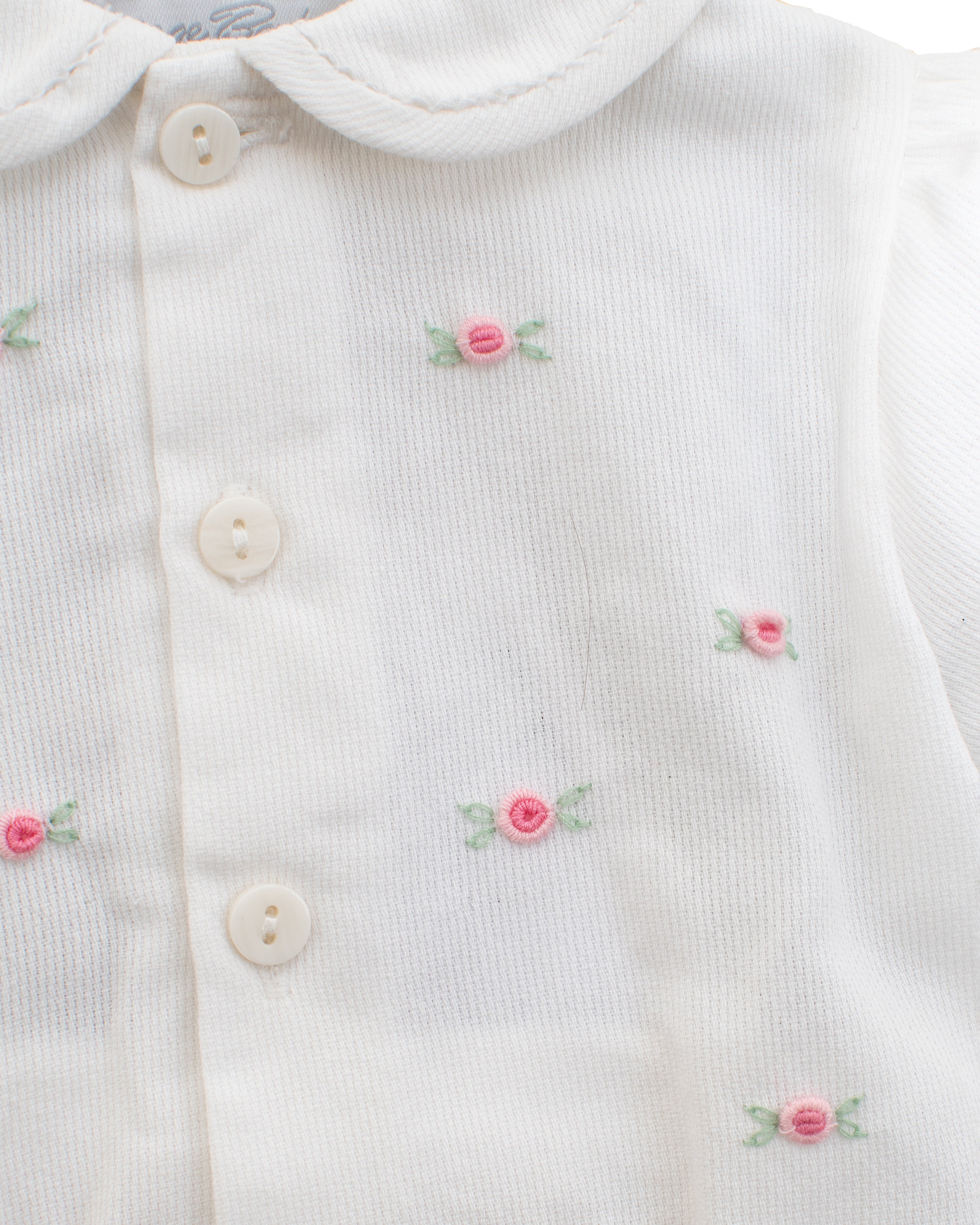 Embroidered Floating Flowers Diaper Set