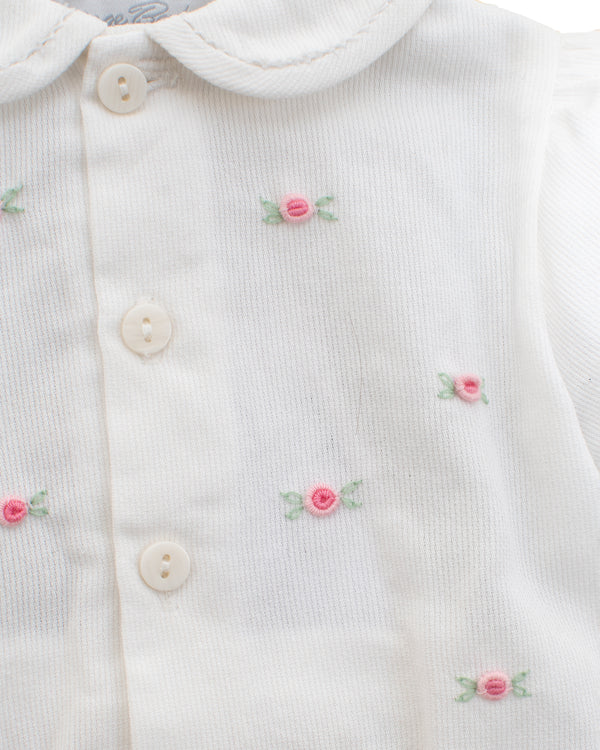 Embroidered Floating Flowers Diaper Set