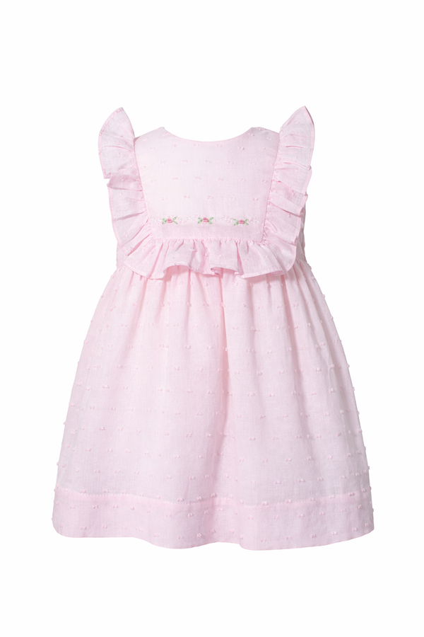 Swiss Dot Pink Baby Girl Dress