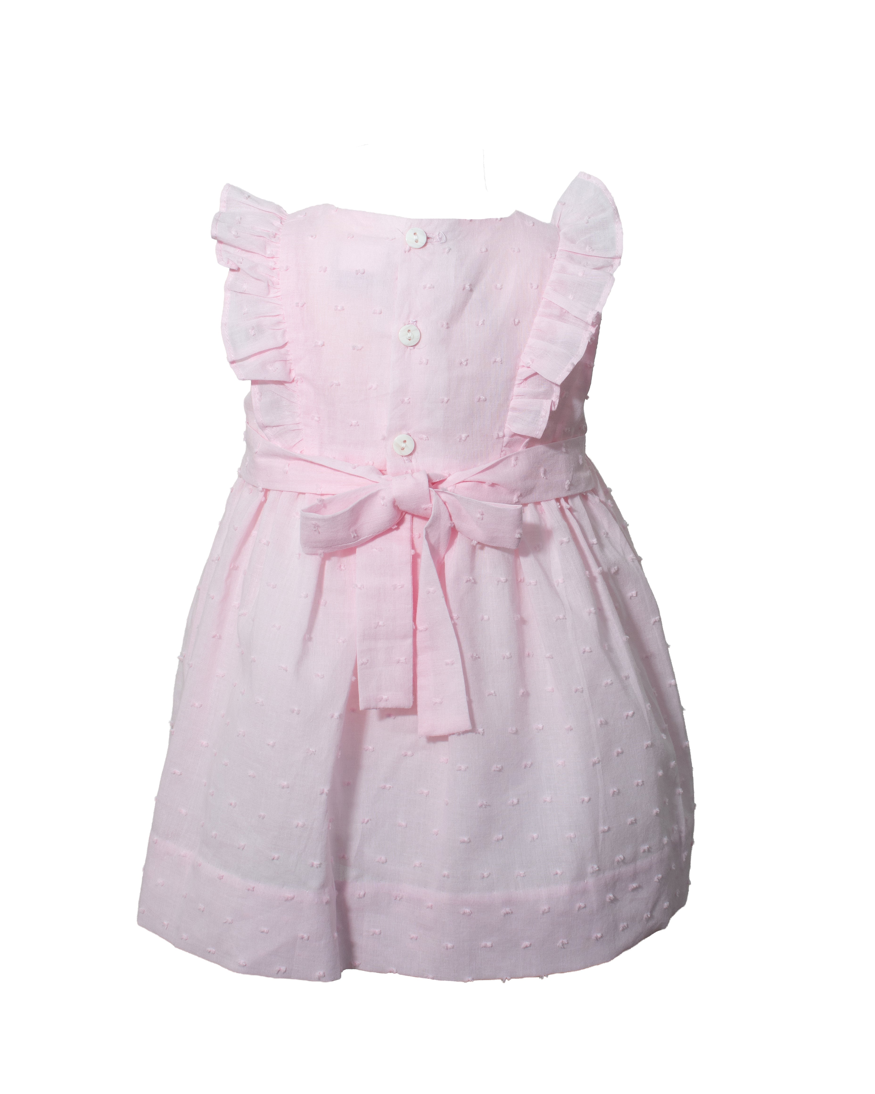 Swiss Dot Pink Baby Girl Dress