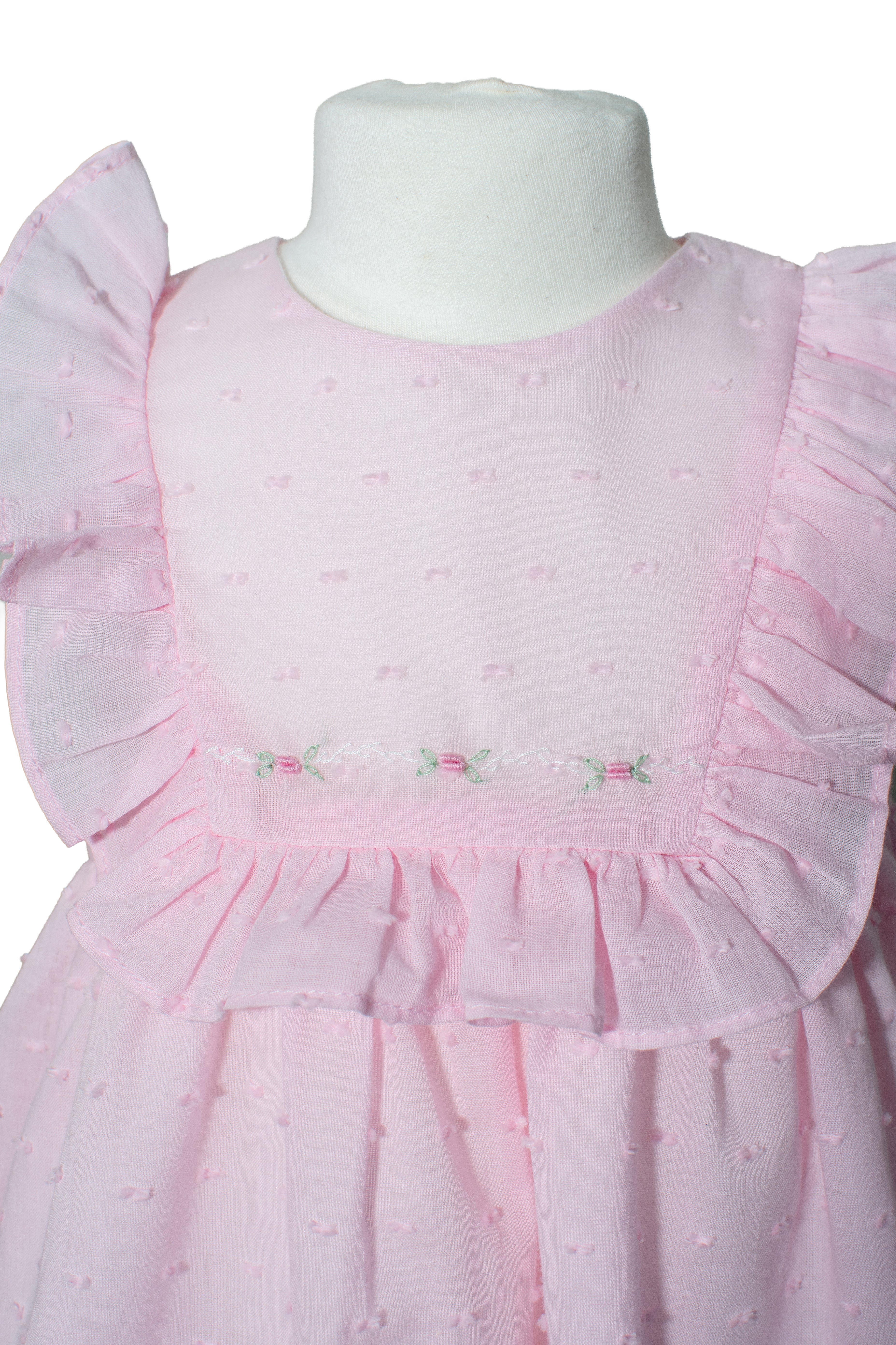 Swiss Dot Pink Baby Girl Dress