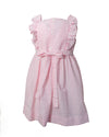 Pink Seersucker Smocked Tulips Toddler  Dress
