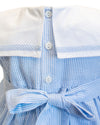 Smocked Sail Boats Sleeveless Blue Girl Dress