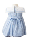 Smocked Sail Boats Sleeveless Blue Girl Dress