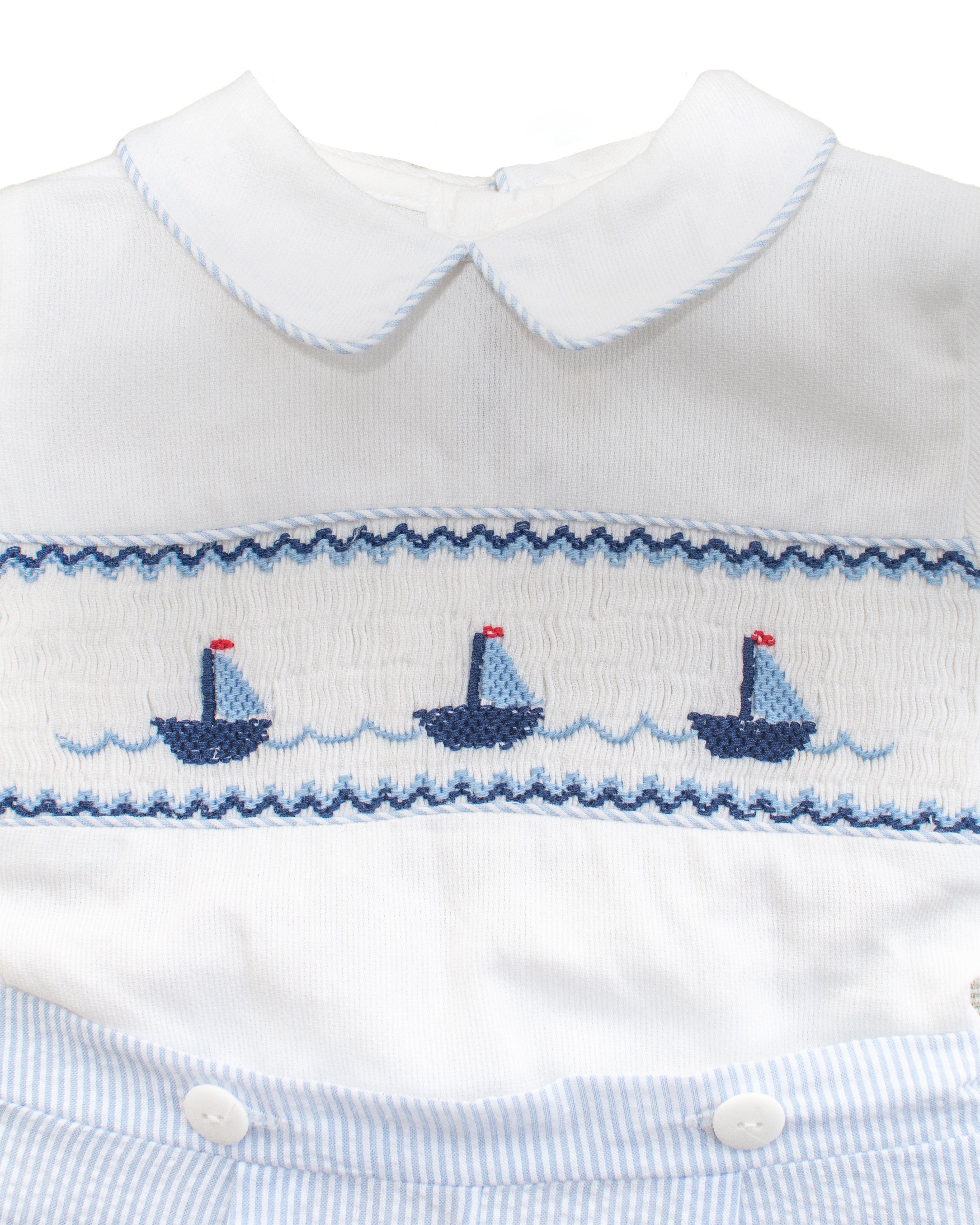 Smocked Sail Boats Bobby Suit