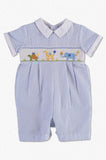 Wholesale Smocked Animal Shortall Baby Boy Romper