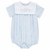 30106-Monogrammable Blue Baby Boy Bubble Romper