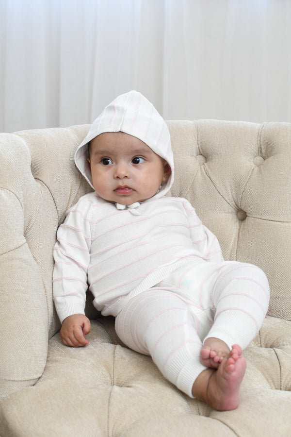 3 Piece Baby Girl Leggings Set with Hat