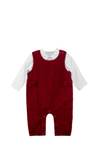 30001-Red Velvet Baby Boy Long Romper & Shirt Set