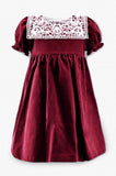 Wholesale Red Velvet Baby Girl Short Sleeve Dress