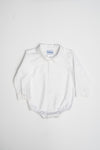 30020-White Button-Down Baby Boy Long Sleeve Shirt
