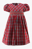 Wholesale Red & White Plaid Short Sleeve Baby Girl Dress