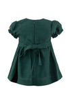 30046-Green Silk Smocked Short Sleeve Baby Dress