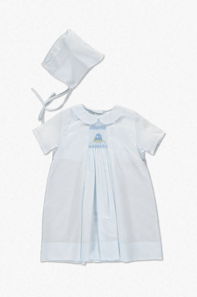 Wholesale One Size Only Baby Boy Day Gown and Hat - Car Smocking