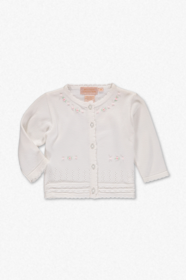 Classic Pointelle Flowers Baby & Toddler Cardigan Sweater