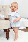 30106-Monogrammable Blue Baby Boy Bubble Romper