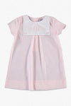 Classic Monogram Button Bib Pink Baby Girl Dress