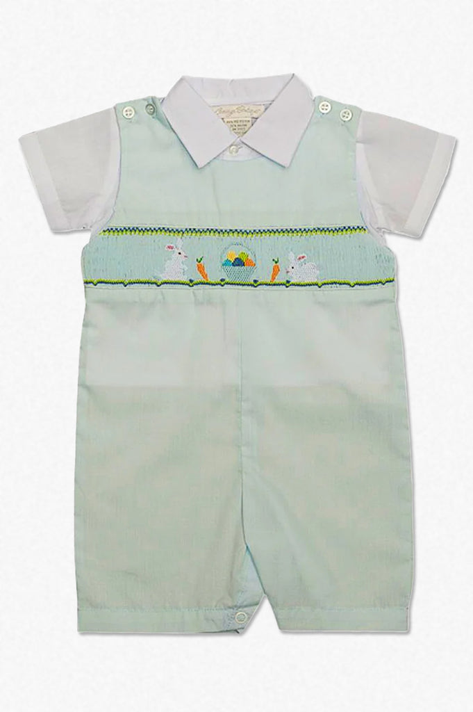 Wholesale Smocked Easter Bunnies Shortall Baby Boy Romper