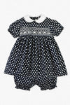 90081-Navy Polka Dot Baby Girl Dress (Newborn & Infant)