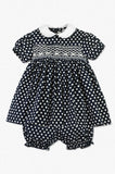 Navy Polka Dot Baby Girl Dress (Newborn & Infant)