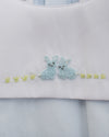 Embroidered Blue Bunnies Baby Boy Bubble Romper