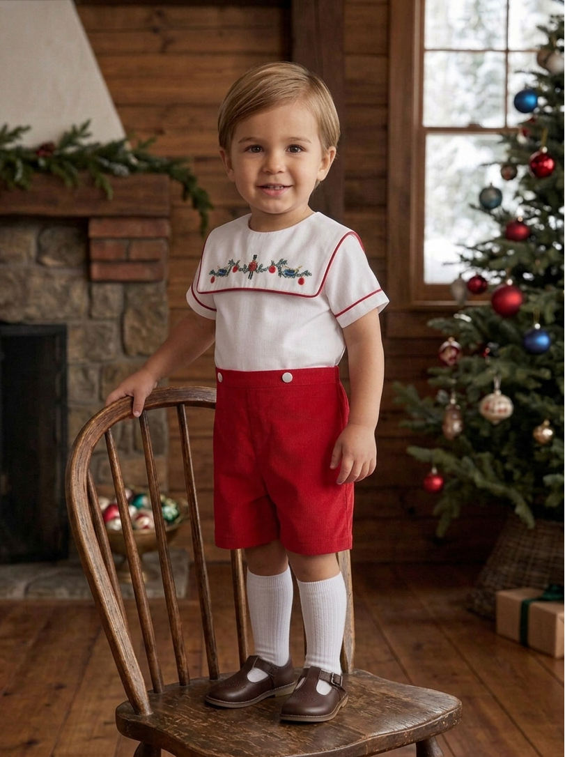 20249- Red Wooden Soldier Infant & Toddler Boy Bobbie Suit