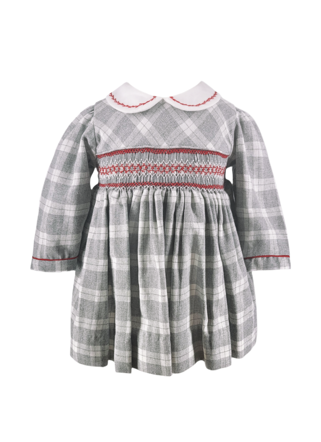 Heathered Plaid Baby Girl Long Sleeve Dress