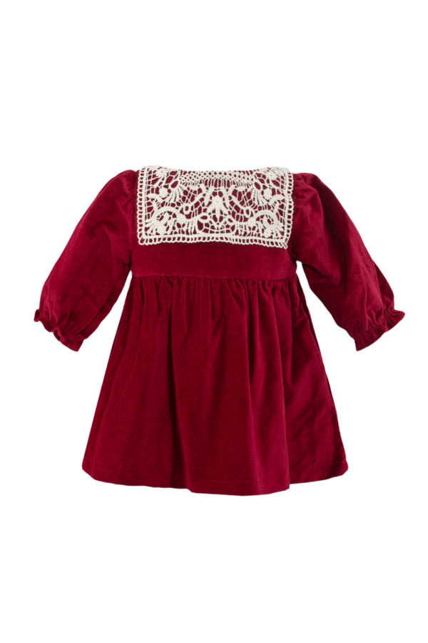 Wholesale Red Velvet Baby Girl Long Sleeve Dress Wholesale Red Velvet Baby Girl Long Sleeve Dress