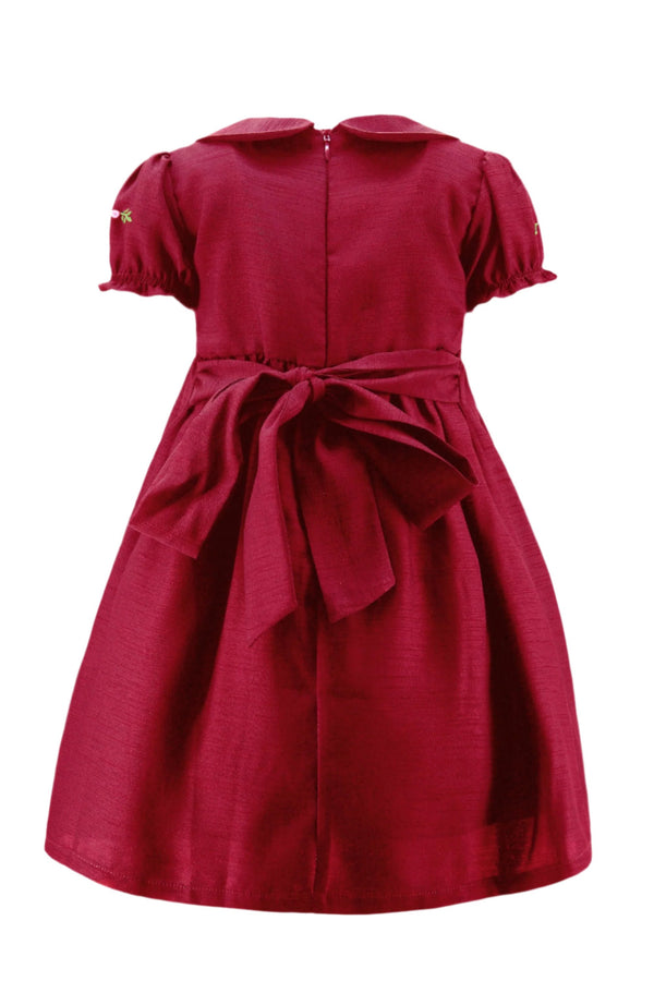 red satin toddler dress Red Velvet Baby Dress | Harper Velvet Dress