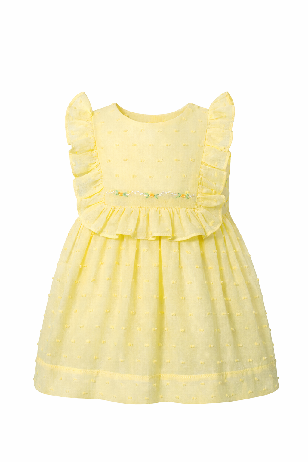 Swiss Dot Yellow Baby Girl Dress