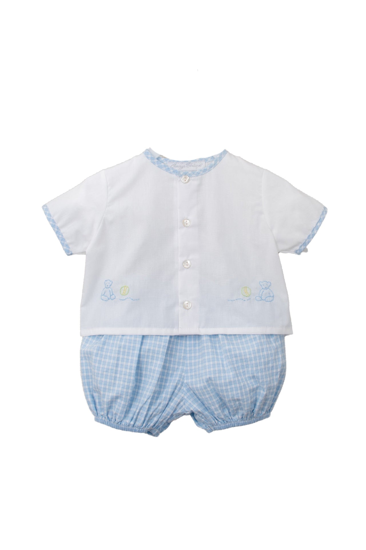 Whosale-Petite Bleu Gingham Set
