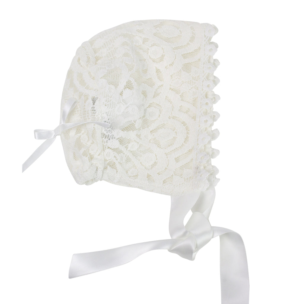 Wholesale Baby Girl Baptism Lace Bonnet 2 - Imagewear