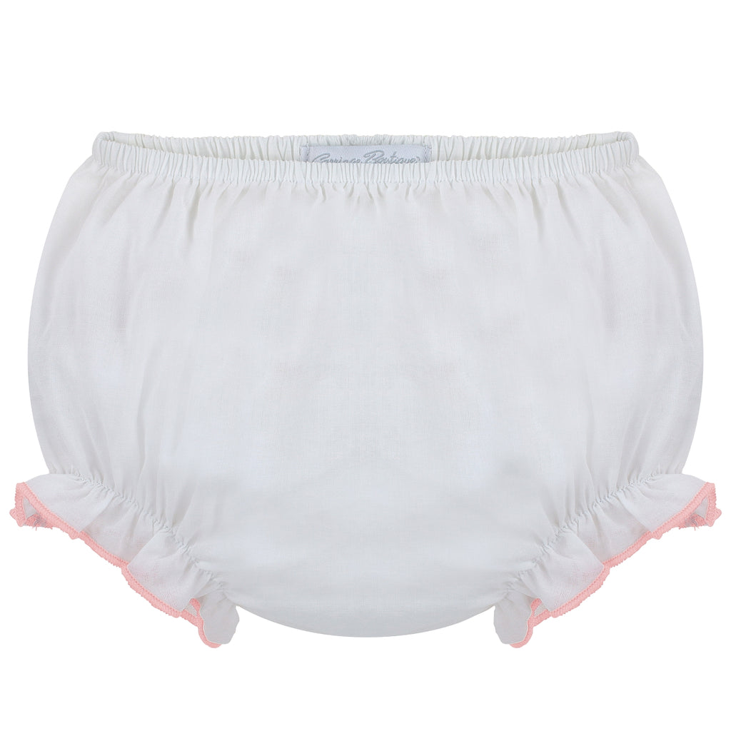 Wholesale Baby Girl Ruffle Panty Diaper Cover 2 - Pink Trim