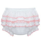 Wholesale Baby Girl Ruffle Panty Diaper Cover - Pink Trim